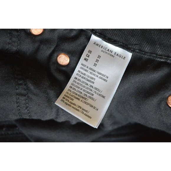 American Eagle Outfitters AirFlex+ Mens Black Denim Distressed Slim Bermuda Shor - Picture 5 of 7